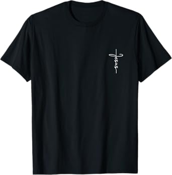 Small Cross Christian jesus name Religious Faith T-Shirt