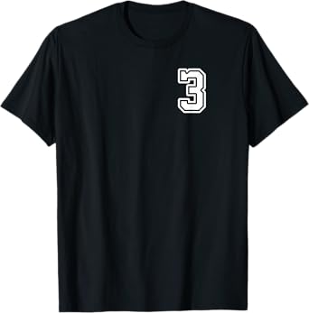 Number 3 Shirt #3 Player Sports Team Men Women Kids T-Shirt