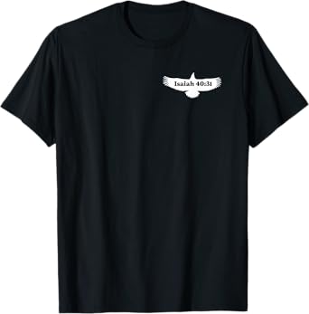Great Commission Tees | Isaiah 40:31 | Eagle Silhouette | Christian Kids T-Shirt - Black, Small