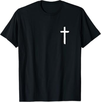 Small Cross Subtle Christian Minimalist Religious Faith T-Shirt