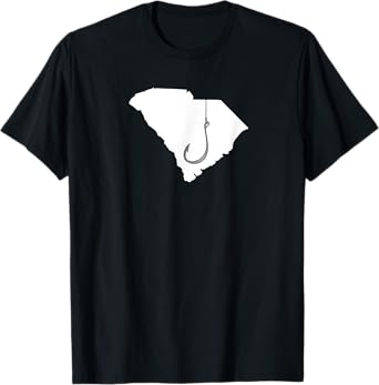 South Carolina Fishing T Shirt, Angler Fisherman Fish Hook T-Shirt