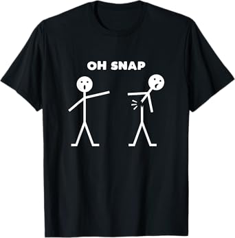 Mens Oh Snap Funny Stick Figure Fun Sarcastic Design T-Shirt