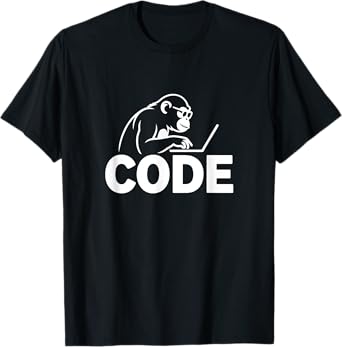 Code Monkey Word Art - Chimp Programmer Humor & Dev Life T-Shirt
