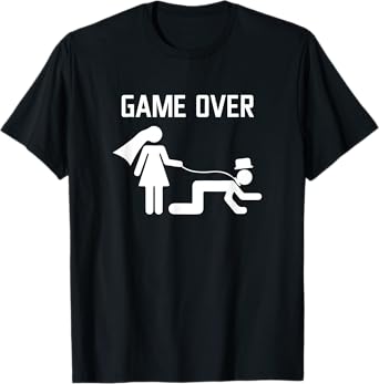 Groom Game Over Bachelor Supplies Party Wedding T-Shirt