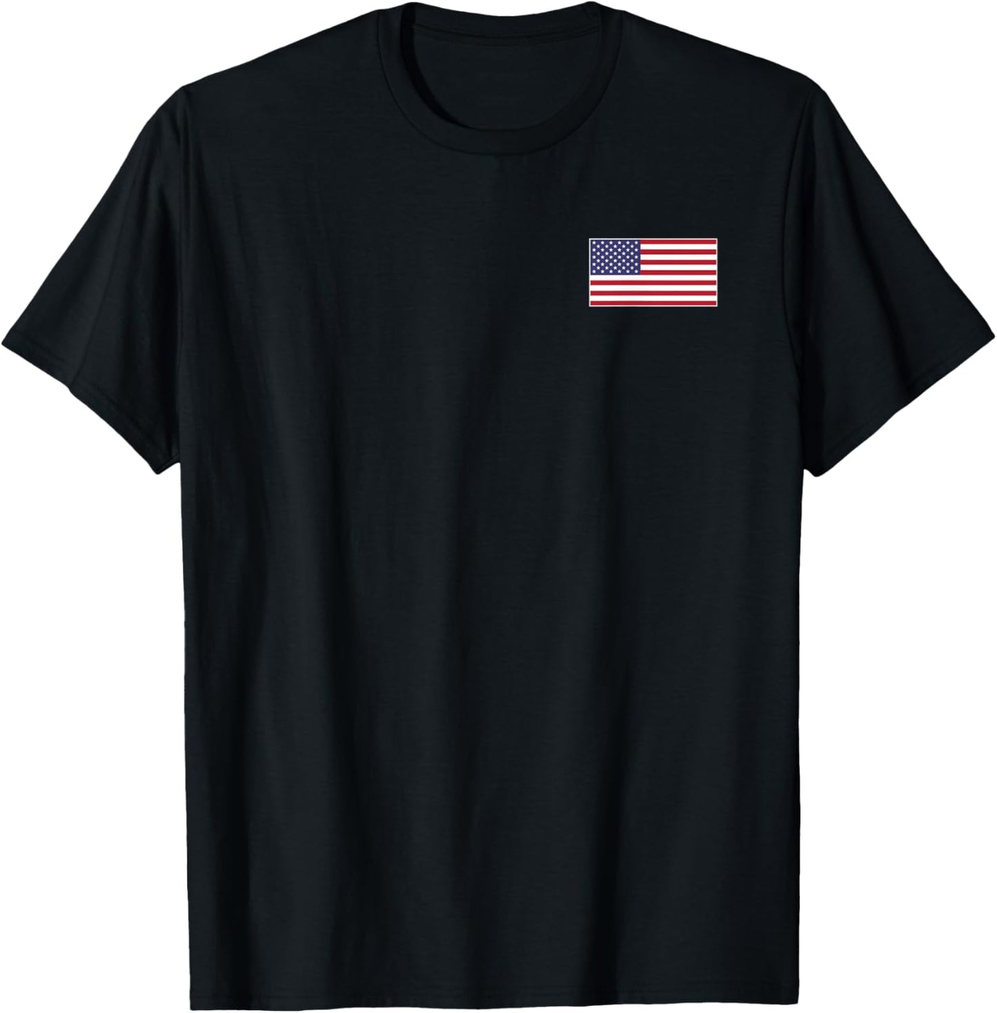 USA FLAG CHEST PATCH STAR SPANGLED BANNER AMERICAN FLAG T-Shirt