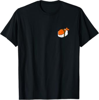 Cute Japanese Fish for Sushi on Left Chest, Nigiri Sushi T-Shirt