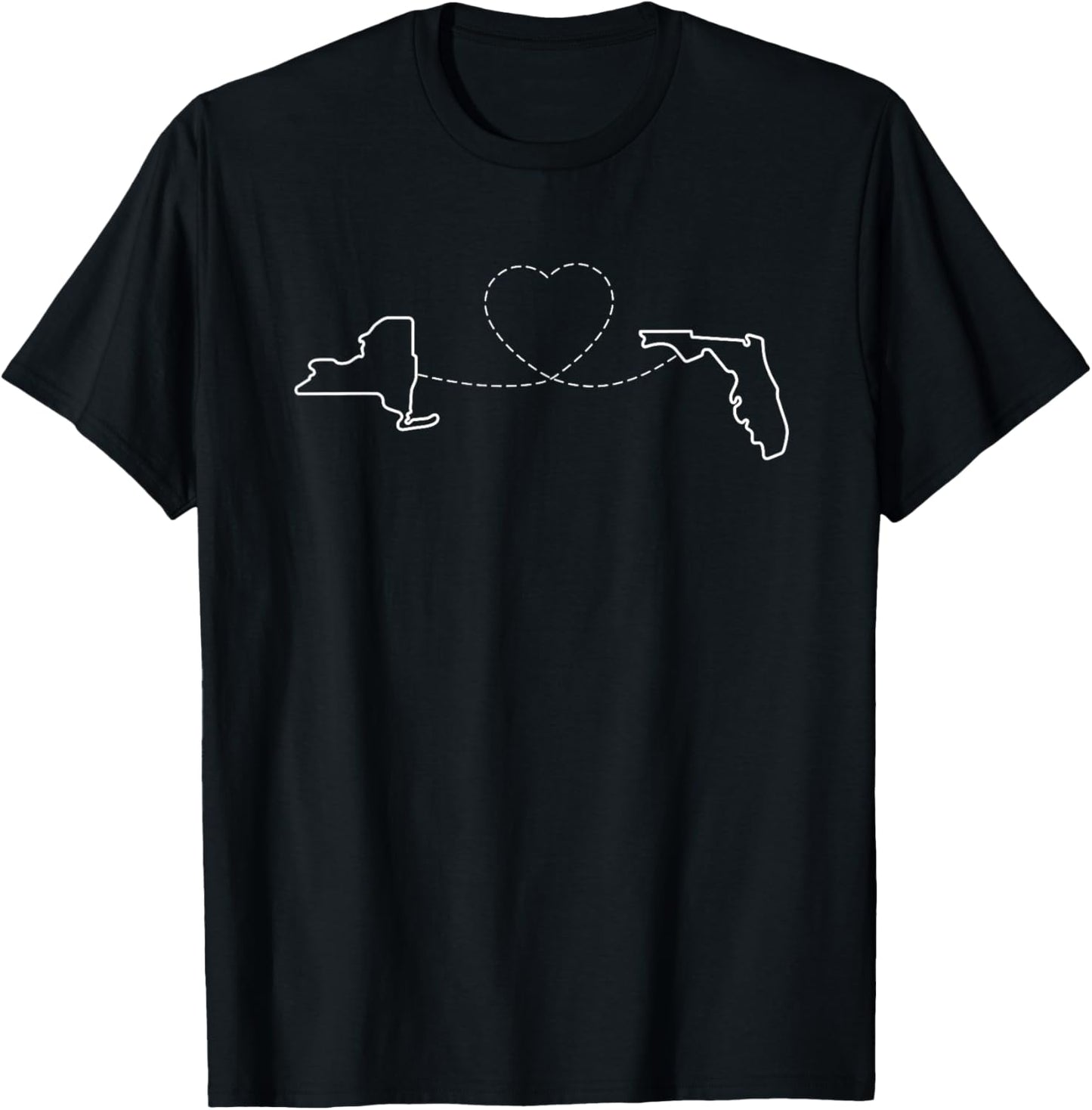 New York and Florida Long-Distance Love Moving Design T-Shirt