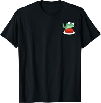 Funny Lizard Button Meme T-Shirt