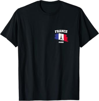 Eiffel Tower Paris France French Flag Vacation Parisian T-Shirt