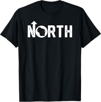 Vintage Up North Wisconsin Distressed Text T-Shirt