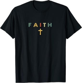Christian Religious Christ Faith and Cross Vintage T-Shirt
