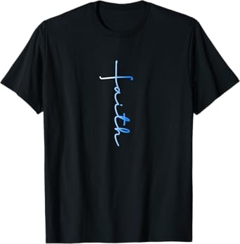 Faith Cool Spiritual Cross Graphic Novelty T-Shirt