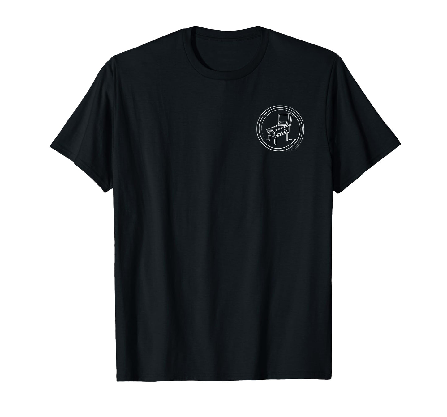 Pinball Machine Badge Minimalist One Line Drawing T-Shirt