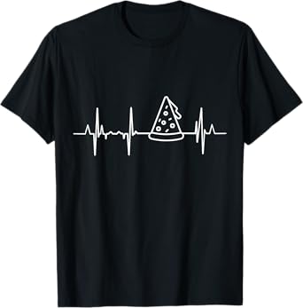 Heartline Pizza Lover Heart Rate T-Shirt