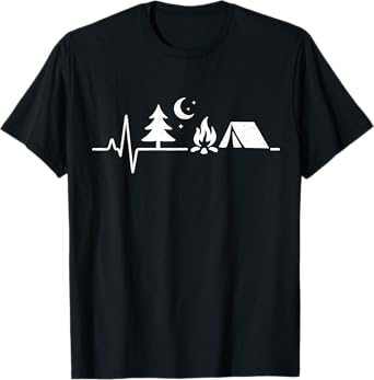 Camping Heartbeat Nature Outdoors Camper Hiking Camping Men T-Shirt