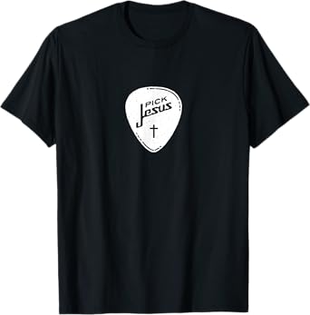 Christian Shirt - Vintage Guitar Pick Jesus Cross Worship T-Shirt