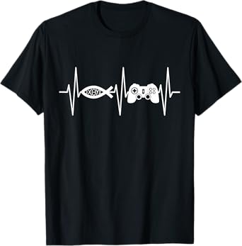 Christian Gamer Shirt Video Gaming Ichthys Jesus Fish Symbol T-Shirt