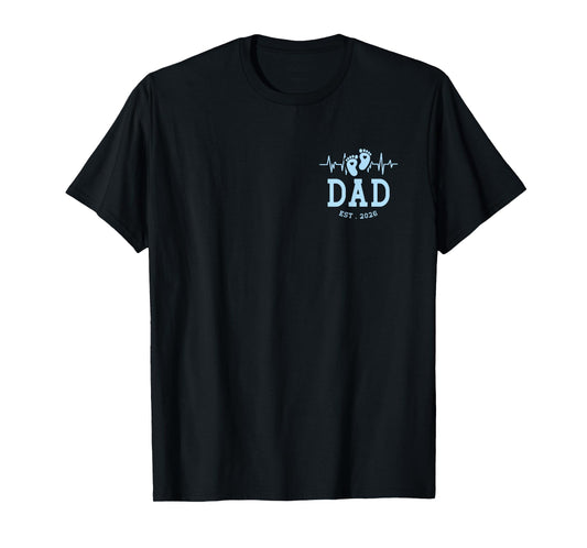 Boy Dad Est 2026 New Daddy Baby Expecting First Fathers Day T-Shirt