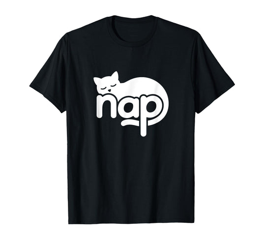Nap Cat Word Art - Napping, Sleep & Self-Care Design T-Shirt