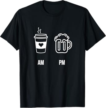 Funny AM Coffee PM Beer T-Shirt
