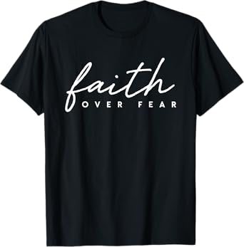 Faith Over Fear Jesus Christian God Faith Cross Lion Gift T-Shirt