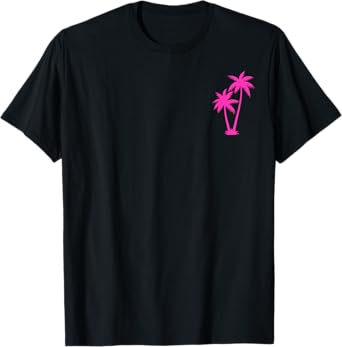 Hawaiian Summer Vacation Cute Pocket Palm Tree T-Shirt
