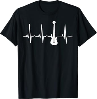 Bass Player Shirt - Bass Guitar Player Heartbeat T-Shirt T-Shirt