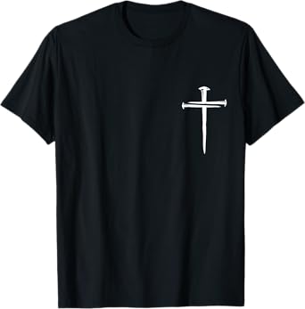 Christian Religious Jesus Crist Three Nails Cross Black Unisex Adults Kids Cotton Polyester Blend Modern Straight Fit Hoodie T-Shirt