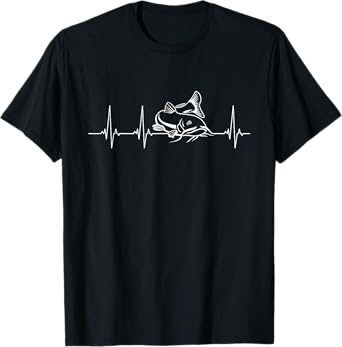 Catfish Fishing Heartbeat T-Shirt