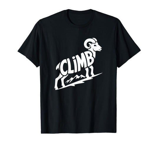 Climb - Rock Climbing & Bouldering Bighorn Ram Word Art T-Shirt