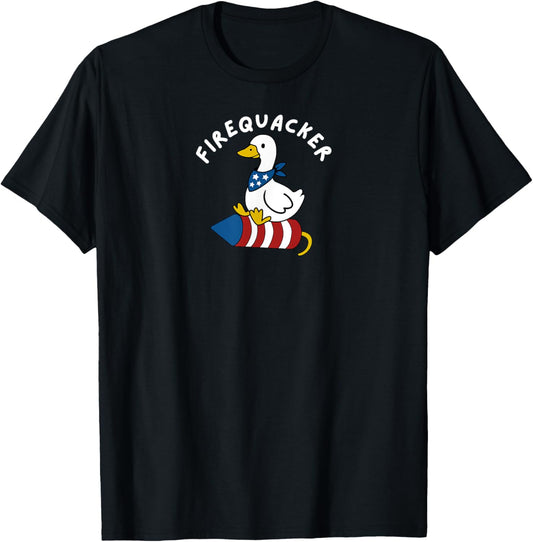 Firequacker Fireworks Goose American Funny Meme 4th Of July T-Shirt
