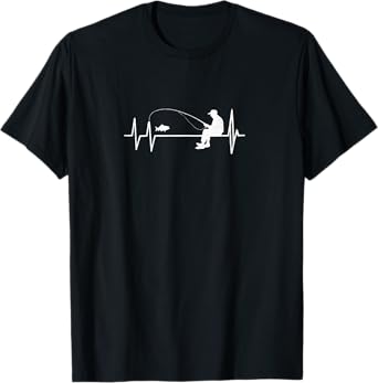 Fly Fishing Heartbeat Fish EKG Trout Fishing T-Shirt