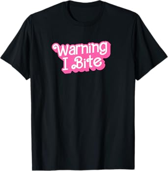 Warning I Bite T-Shirt, Small, Black
