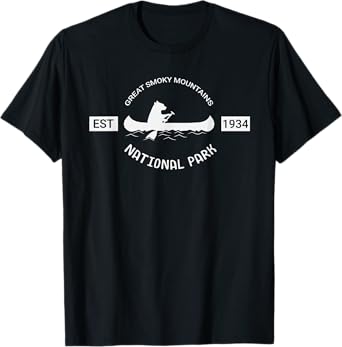 Tennessee Great Smoky Mountains National Park Bear Canoe T-Shirt
