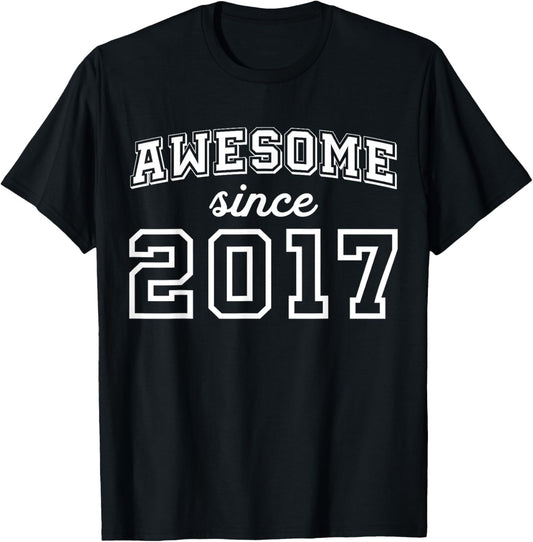 Awesome Since 2017 8th Birthday Boy 8 Birthday T-Shirt