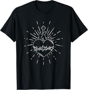 Sacred Heart Of Jesus Catholic - Christian - God - Bible T-Shirt