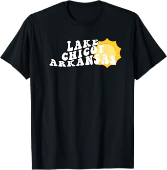 Lake Chicot Arkansas AR Retro Wavy Souvenir Vacation T-Shirt