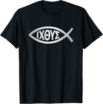 Christian Shirt - Ichthys Jesus Fish Symbol Emblem - Faith T-Shirt