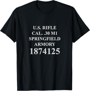 M1 Garand Text Model US CAL..30 M1 WWII WW2 Vet Rifle Ping T-Shirt