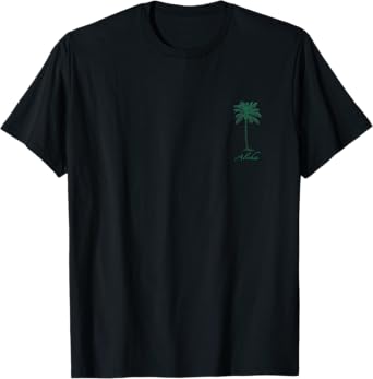 Vintage Hawaiian Palm Tree Beach Tropical Island Pocket Logo T-Shirt