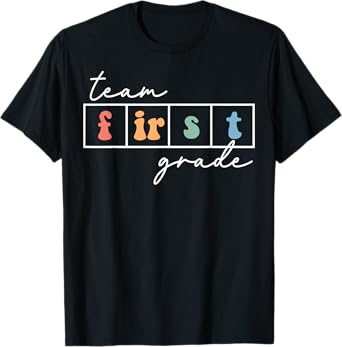 Team First Grade Back to School 1st Grade Teacher Kids Cute T-Shirt