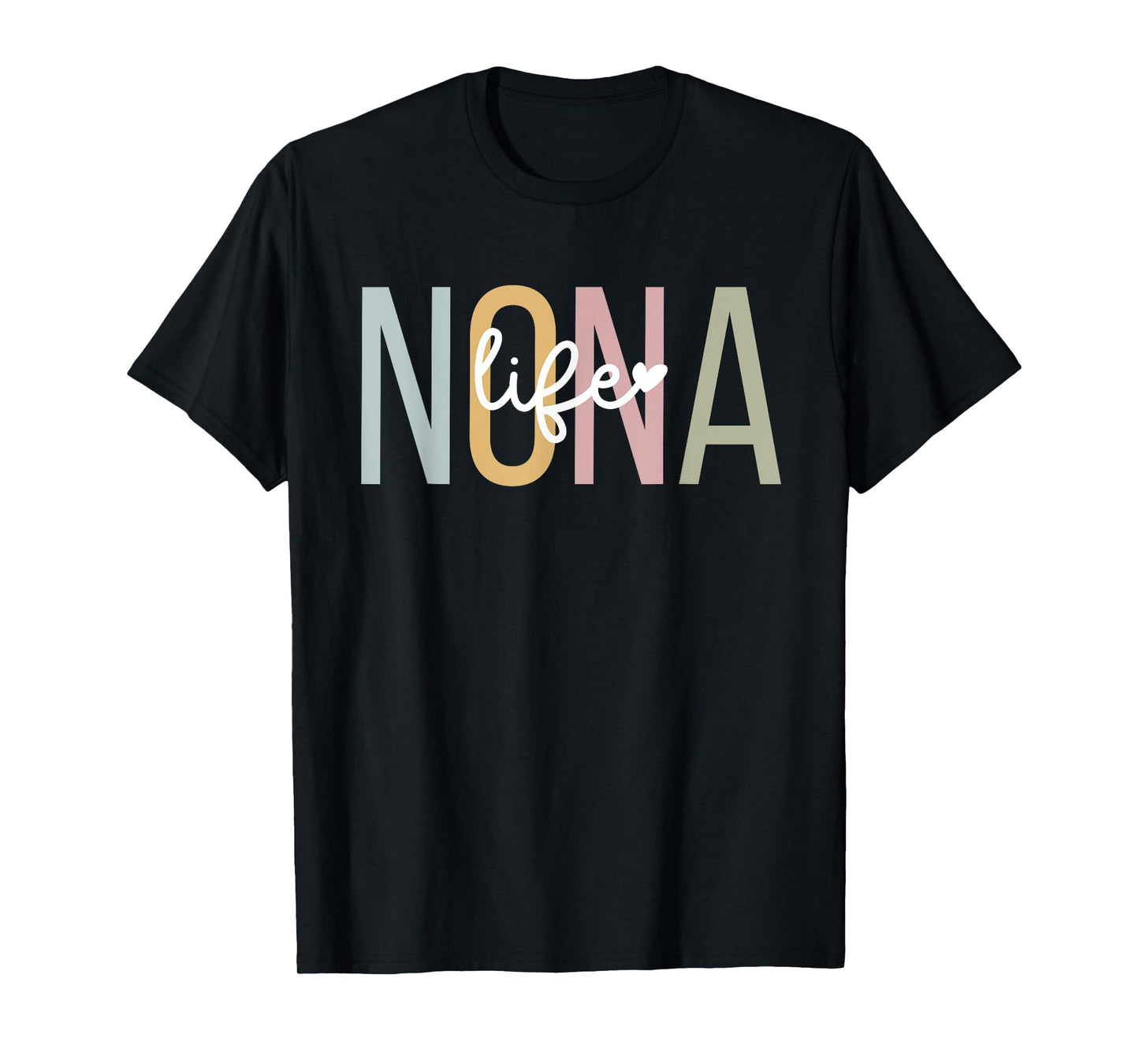 Nona Life Nona Grandma Nona Grandmother T-Shirt, Small, Black
