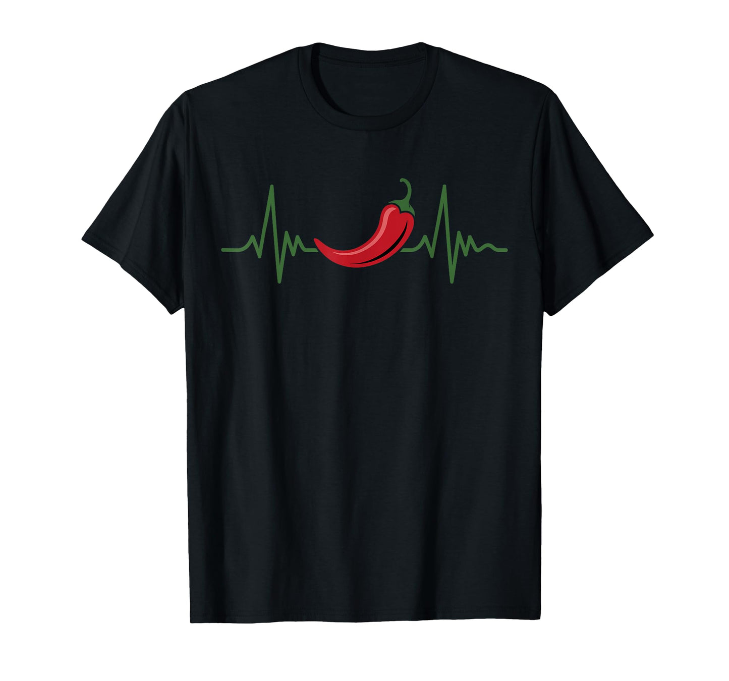 Chili Pepper Heartbeat Spicy Food Lover Gifts for Men Women T-Shirt