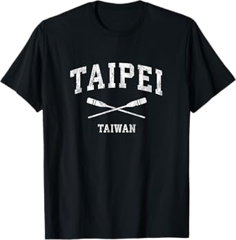 Taipei Taiwan Vintage Nautical Paddles Sports Oars T-Shirt
