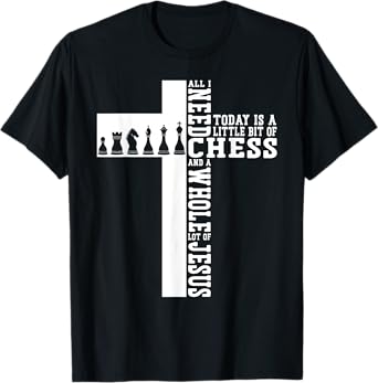 Chess Player Piece Vintage Christian Jesus Cross Faith All I T-Shirt