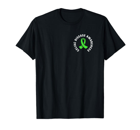 Celiac Disease Awareness Pocket Apparel With Green Ribbon T-Shirt