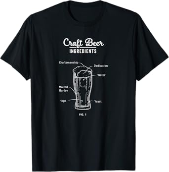 Craft Beer Ingredients Vintage Blueprint T-Shirt