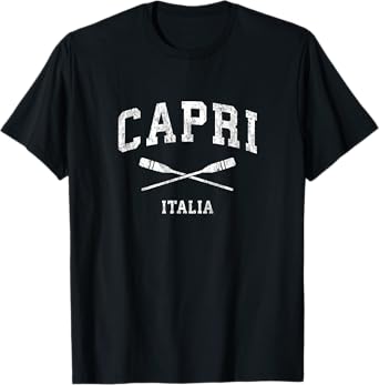 Capri Italy Vintage Nautical Paddles Sports Oars T-Shirt