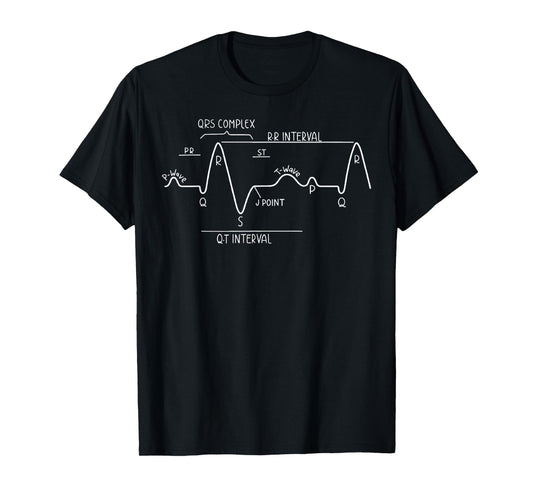 Hand Drawn Normal ECG EKG Electrocardiogram Heartbeat T-Shirt