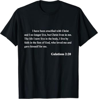 Bible Verse Galatians 2:20 Christian Jesus Psalm Scripture T-Shirt
